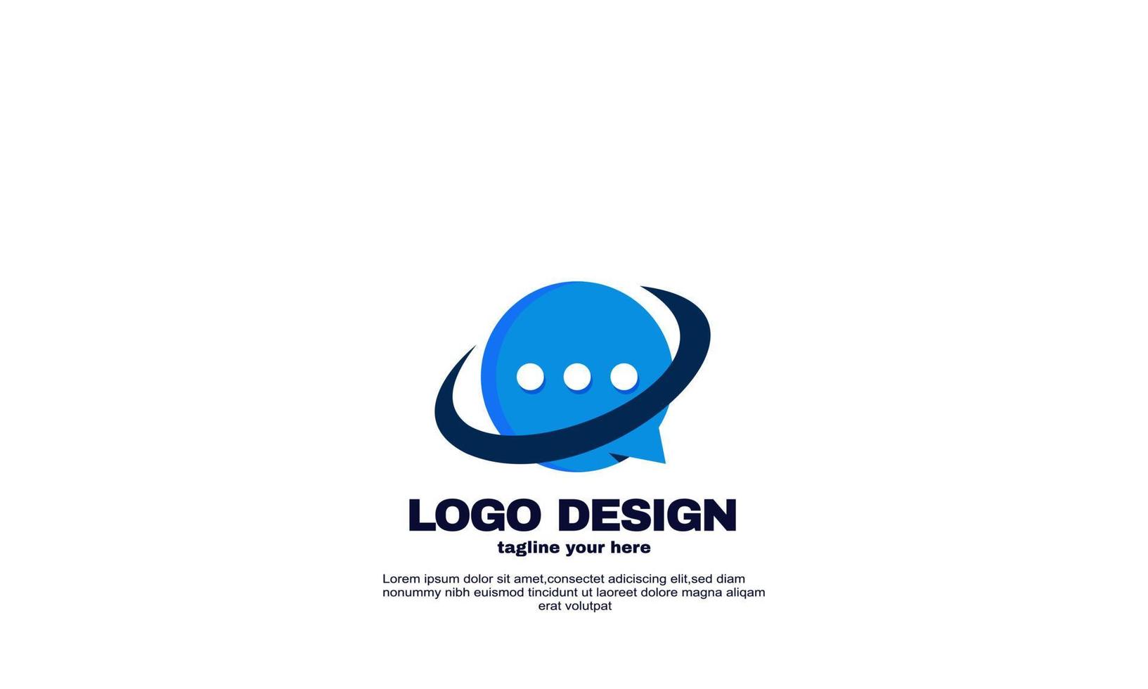 planeet chat logo ontwerpen concept vector