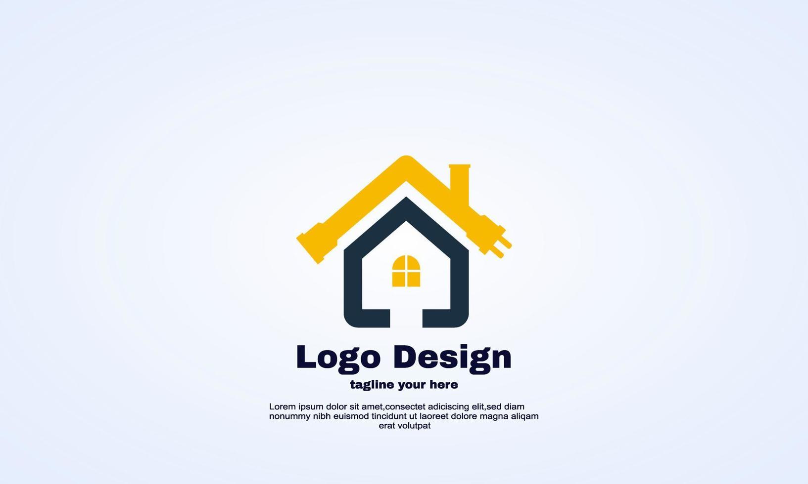 abstracte illustrator elektrisch huis pictogram logo ontwerp element vector