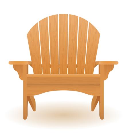 strand of tuin leunstoel lounger strandstoel gemaakt van houten vectorillustratie vector