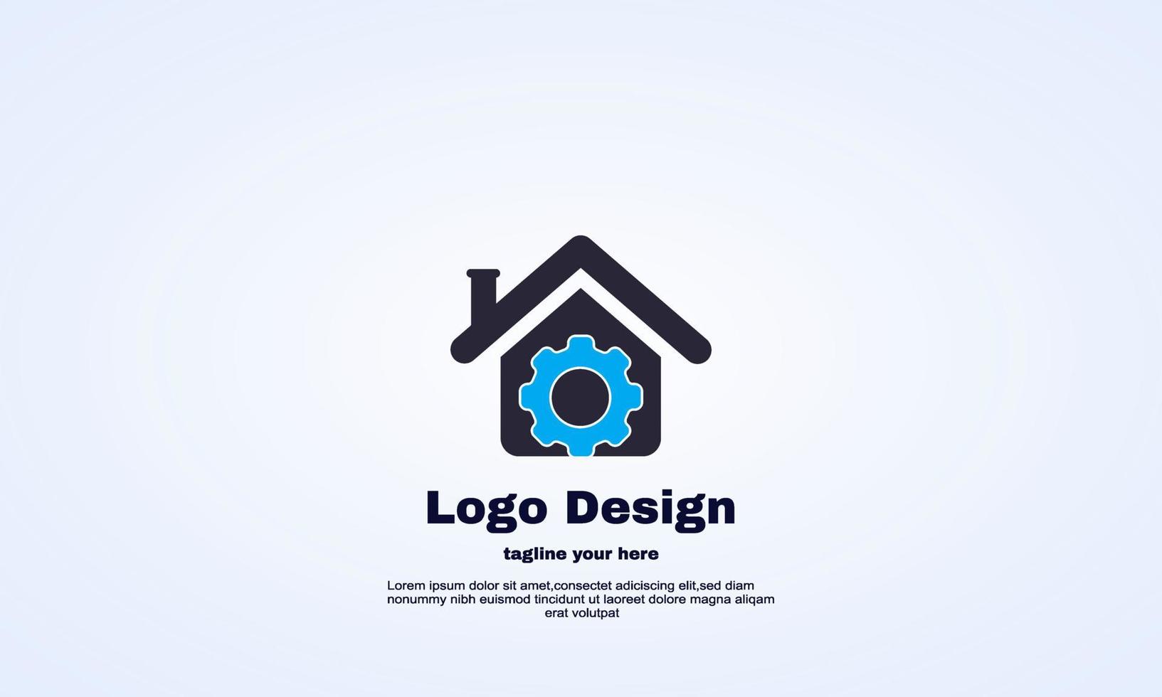 stock illustrator kleurrijk huis huis versnelling logo teken symbool vector