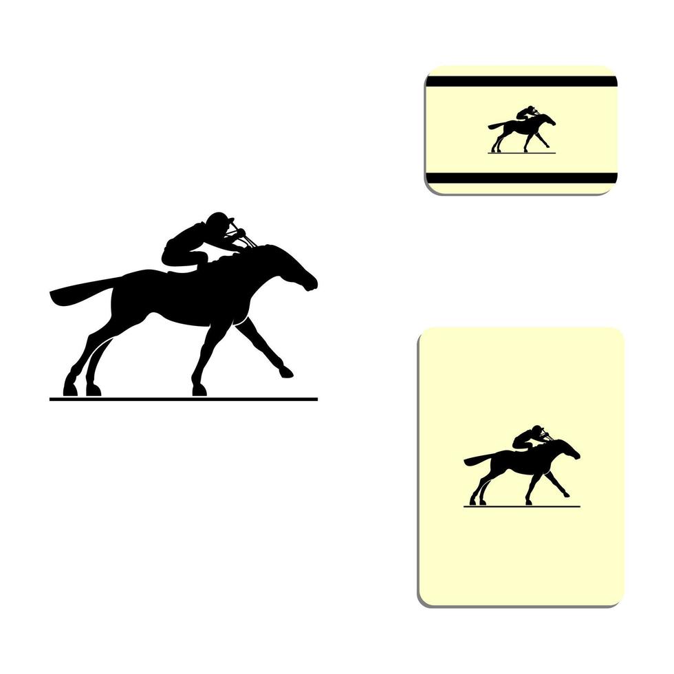 paardensport silhouet logo vector