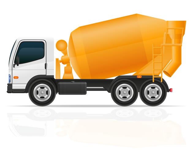 vrachtwagen betonmixer voor bouw vectorillustratie vector