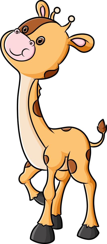 de vrolijke giraf is erg opgewonden en lacht vector