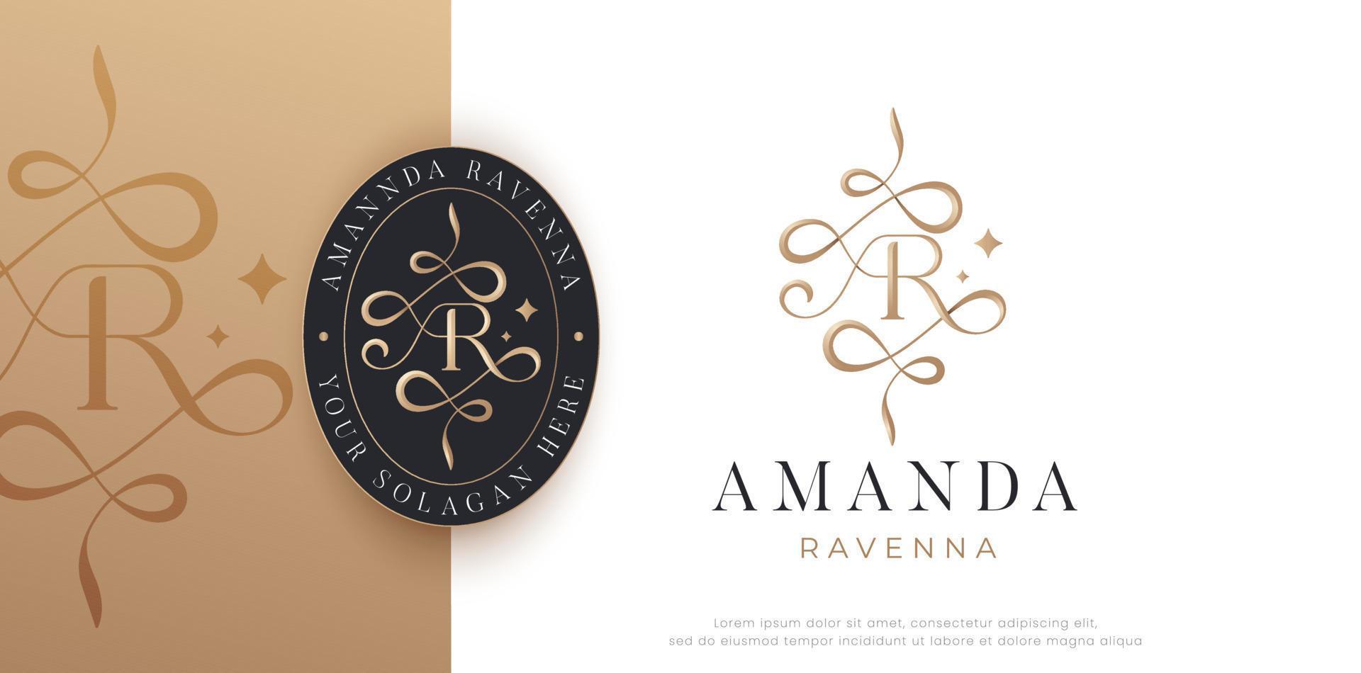 brief advertentie monogram serif logo vector