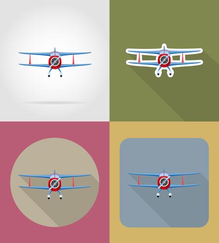vliegtuig plat pictogrammen vector illustratie