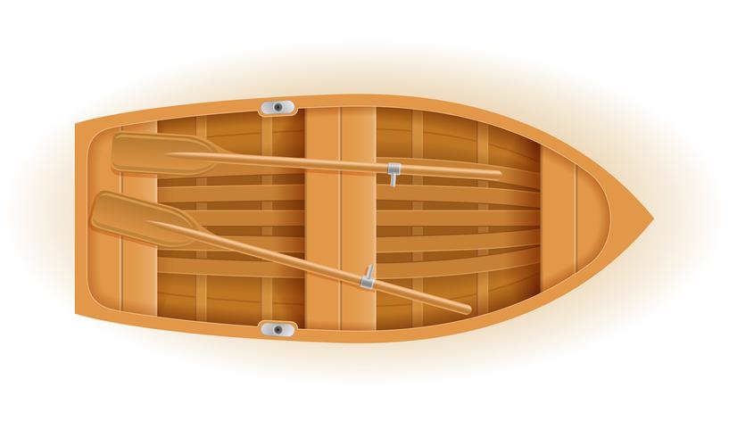houten boot bovenaanzicht vectorillustratie vector