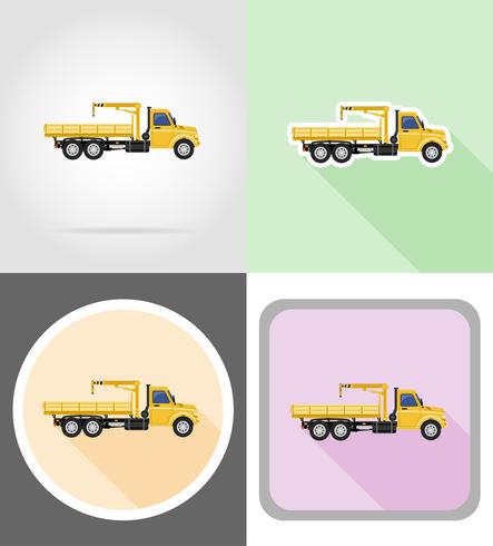 vrachtwagen met kraan voor het opheffen van goederen vectorillustratie vector