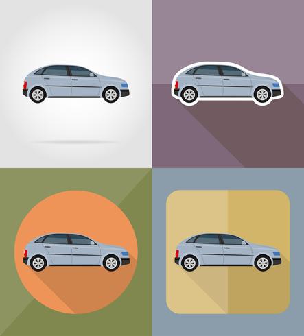 auto vervoer plat pictogrammen vector illustratie