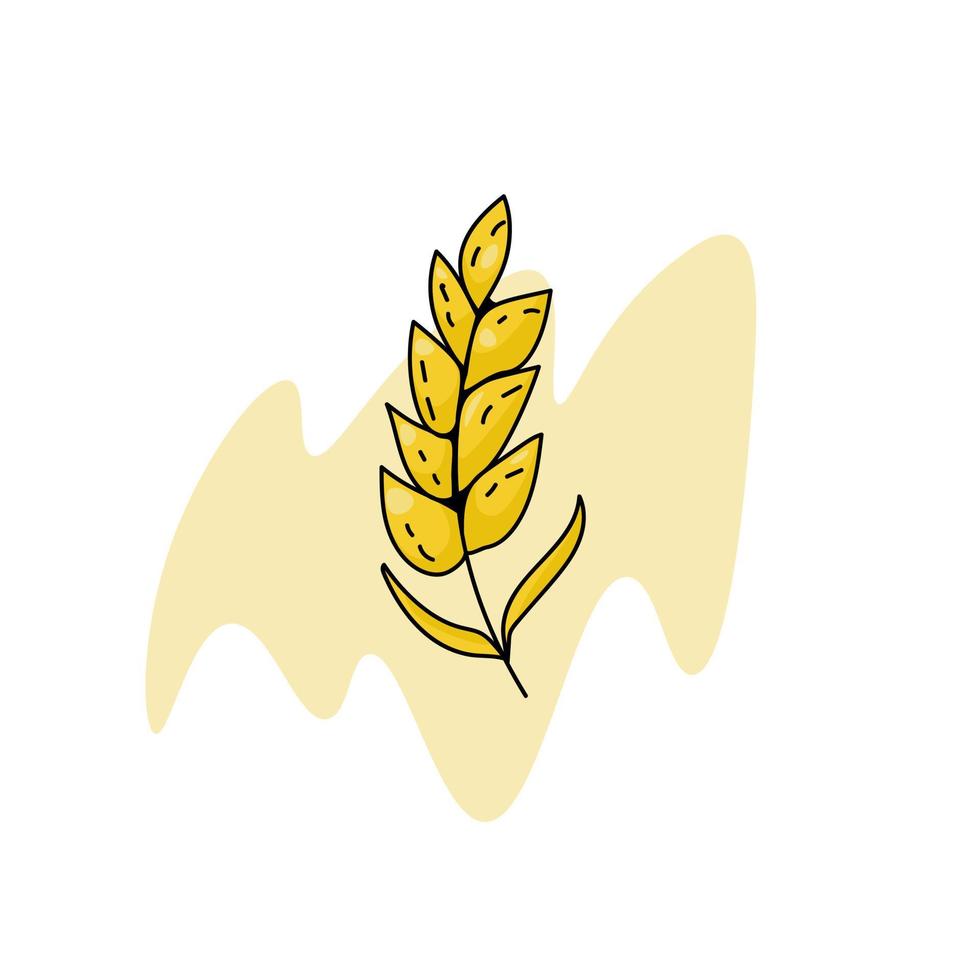 spikeletpictogram of logo voor bakkerij-, bak- of graanproducten, graanplant op abstracte plek vectorillustratie vector