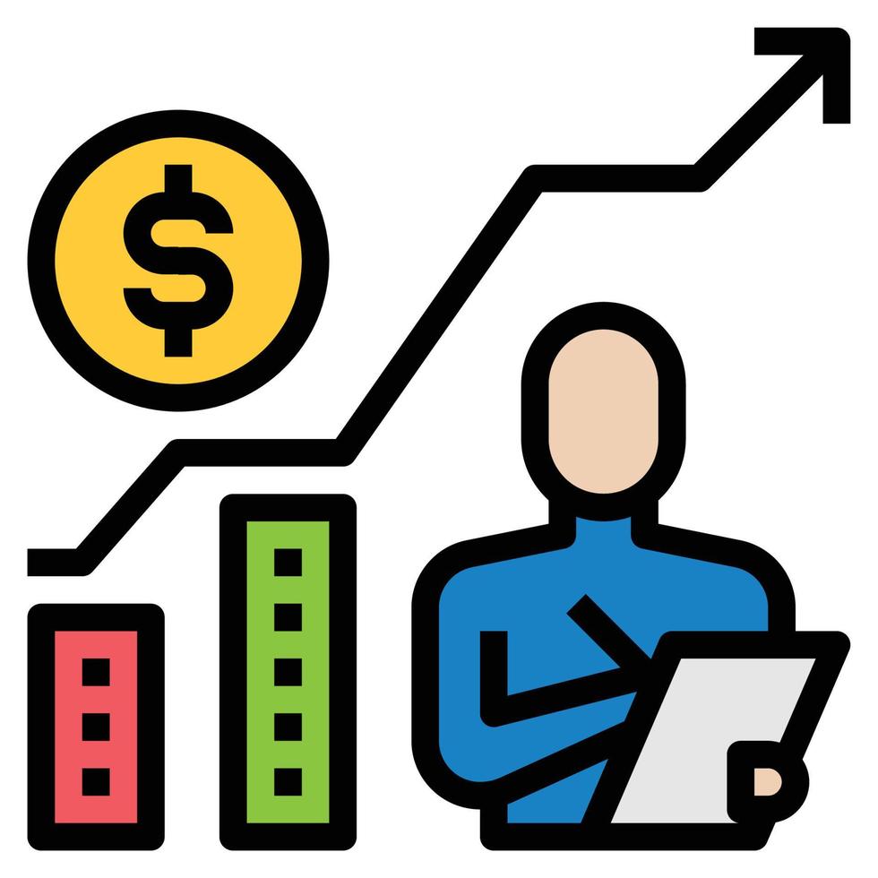 klantstatistieken pictogram lijnkleur. vector