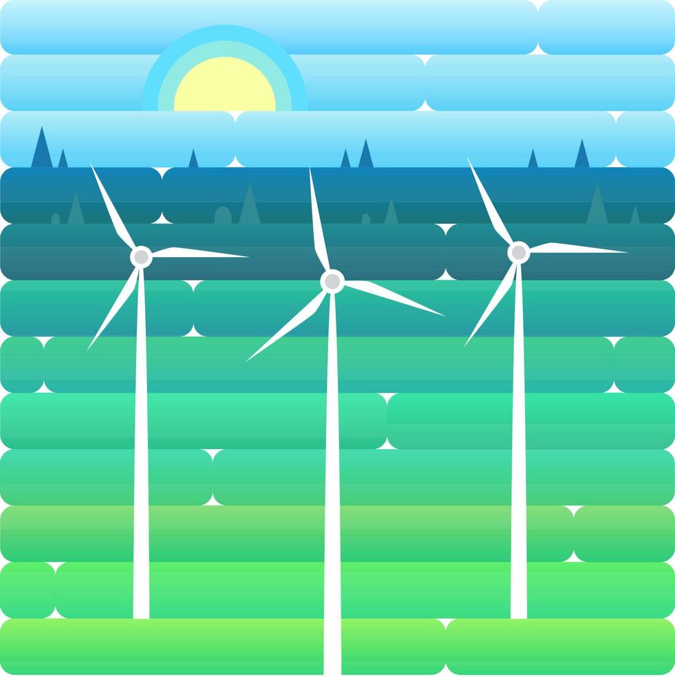 windturbine alternatieve energiebron natuur achtergrond banner platte vectorillustratiewindturbine alternatieve energiebron natuur achtergrond banner platte vectorillustratie vector