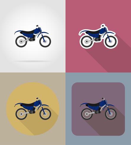 motorfiets plat pictogrammen vector illustratie