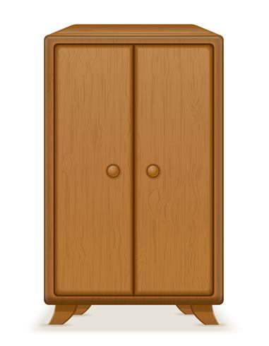 oude retro houten meubels kledingkast vectorillustratie vector
