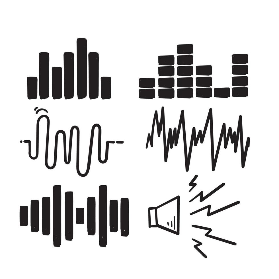hand getrokken doodle audio golf pictogram illustratie symbool geïsoleerd vector