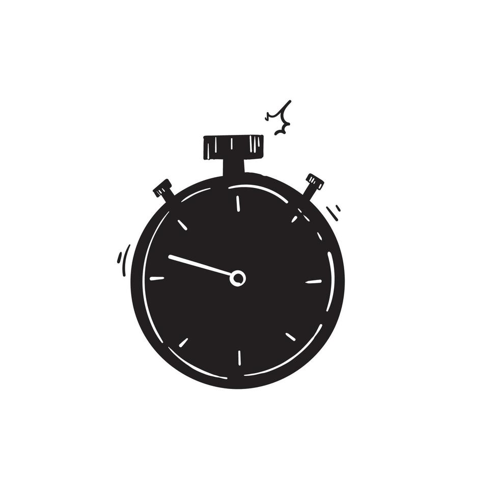 handgetekende stopwatch pictogram ontwerpsjabloon doodle vector