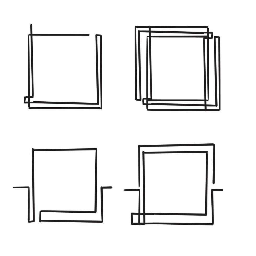 doodle frame illustratie vector met enkele lijnstijl