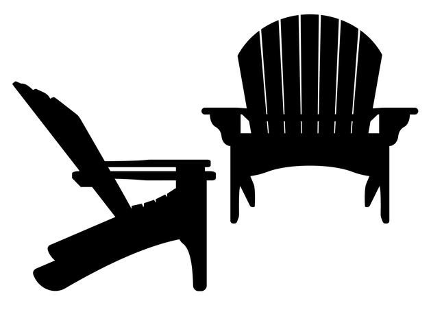 strand of tuin fauteuil zwarte contour silhouet vectorillustratie vector