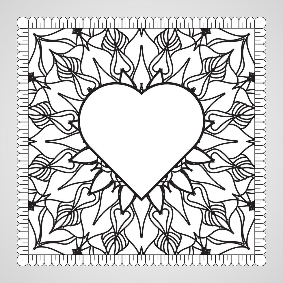 hand getekend hart met mandala. decoratie in etnische oosterse doodle sieraad. vector