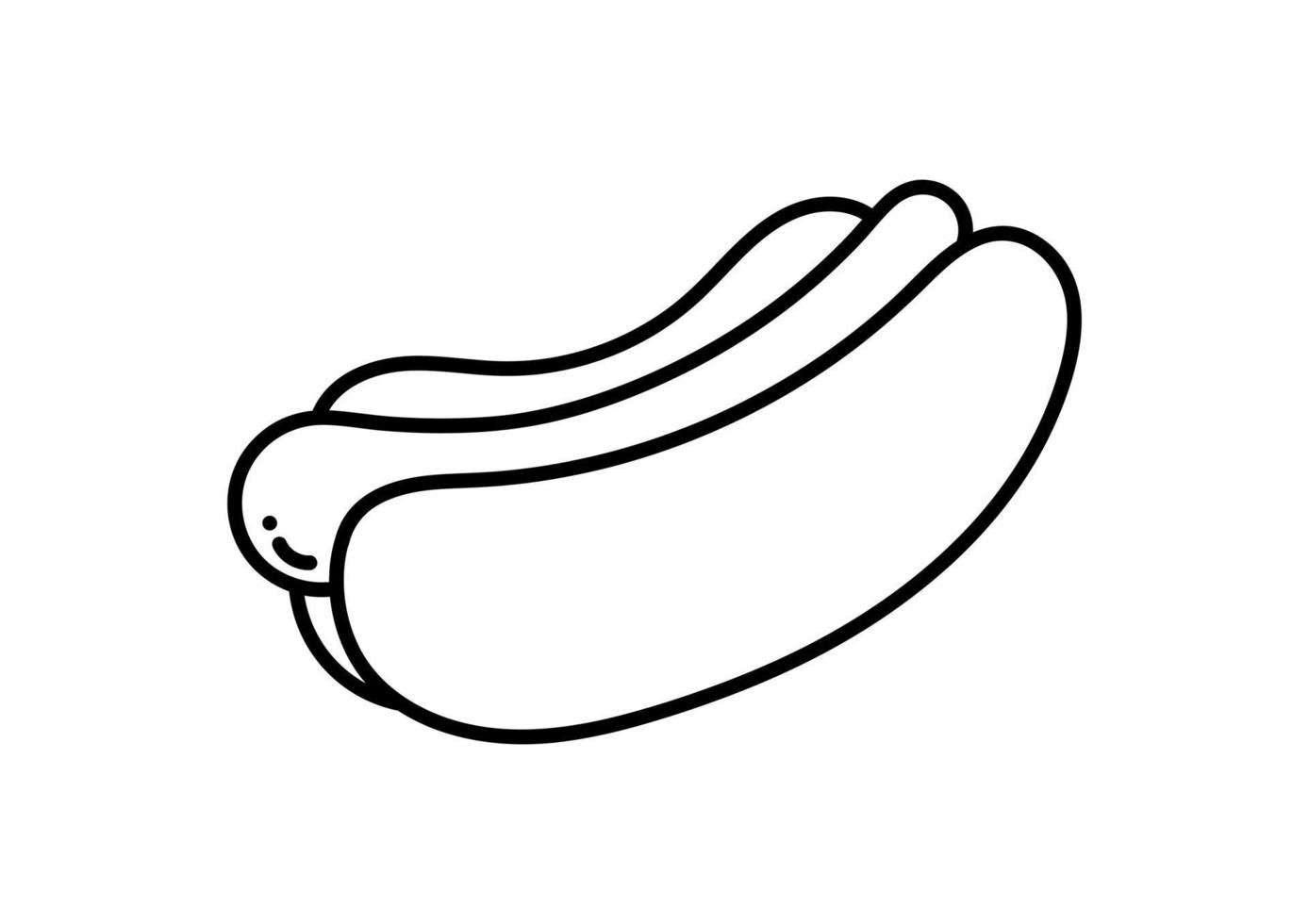 hotdog hand tekenen vector