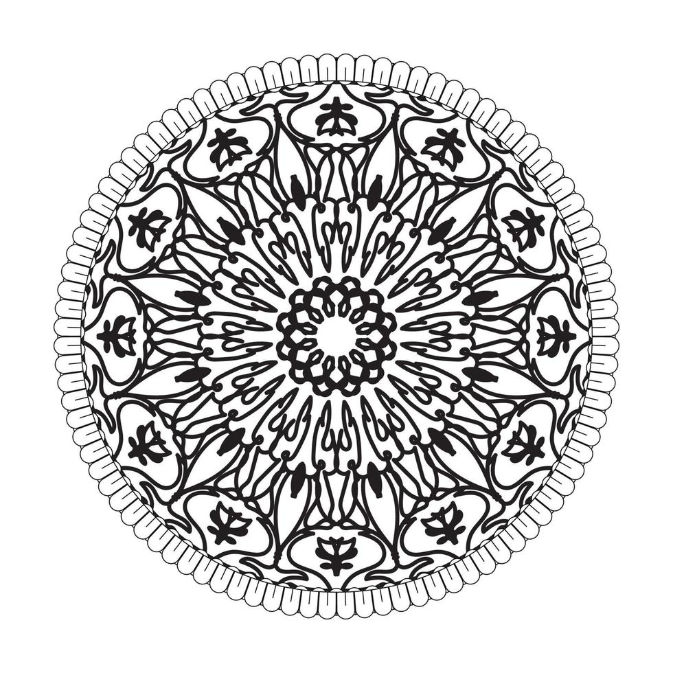 cirkelvormig patroon in de vorm van mandala met bloem voor henna mandala tattoo decoratie vector