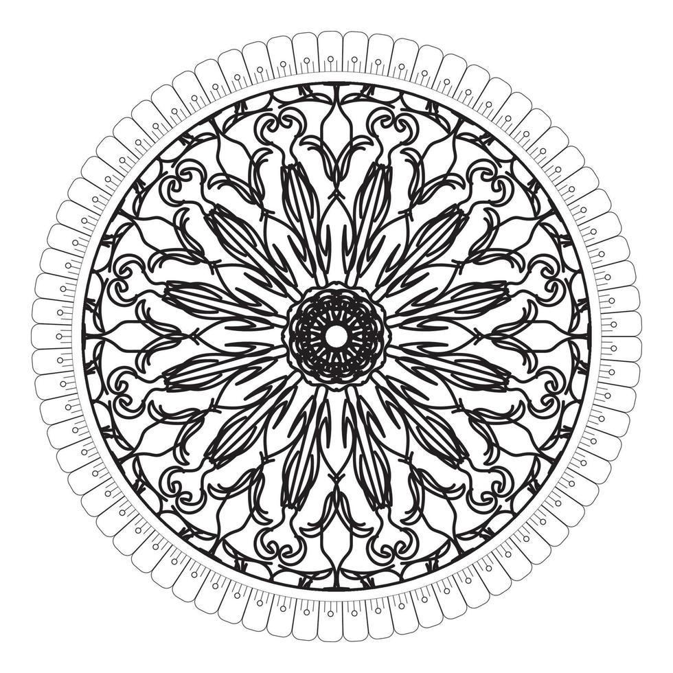 cirkelvormig patroon in de vorm van mandala met bloem voor henna mandala tattoo decoratie vector