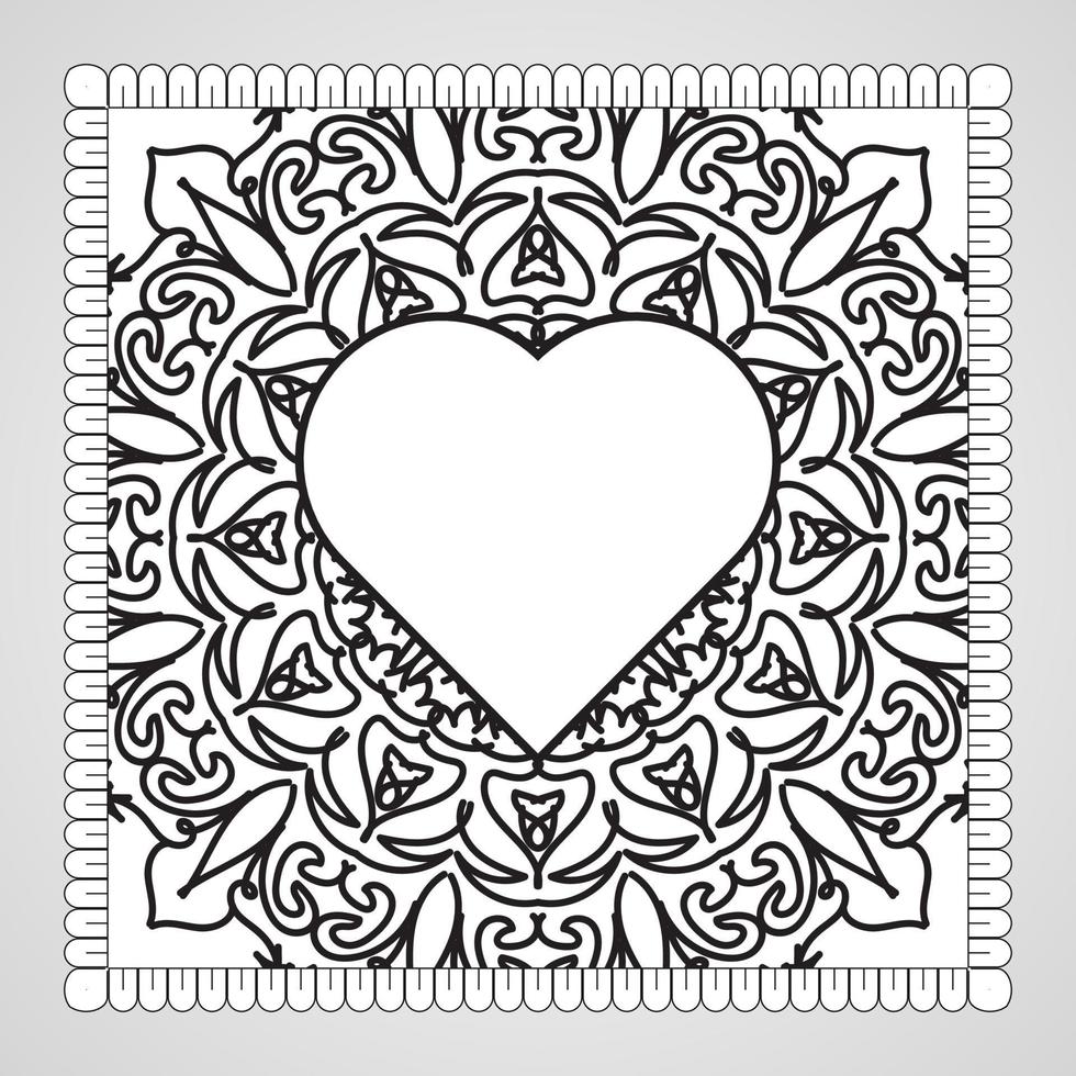 hand getekend hart met mandala. decoratie in etnische oosterse doodle sieraad. vector