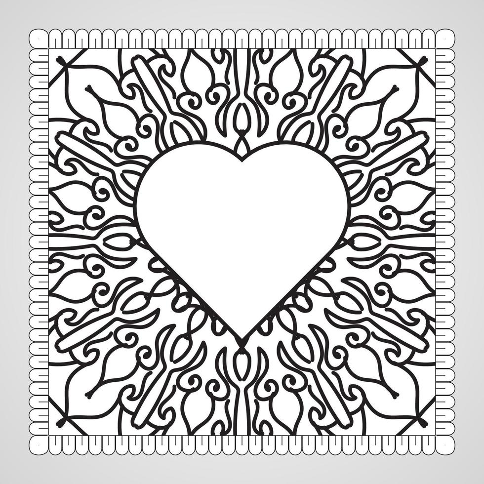 hand getekend hart met mandala. decoratie in etnische oosterse doodle sieraad. vector