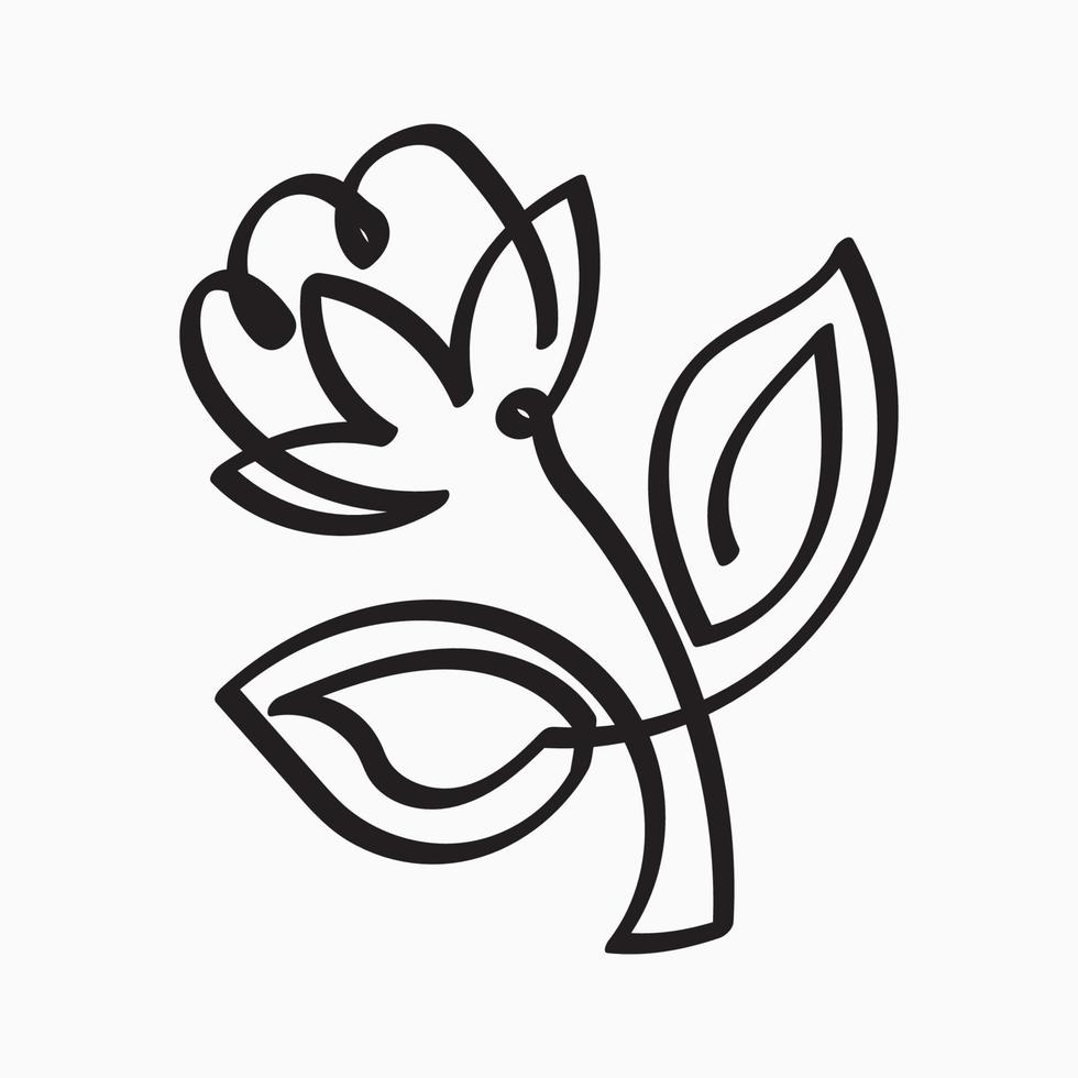 luxe eenregelig bloemlogo vector