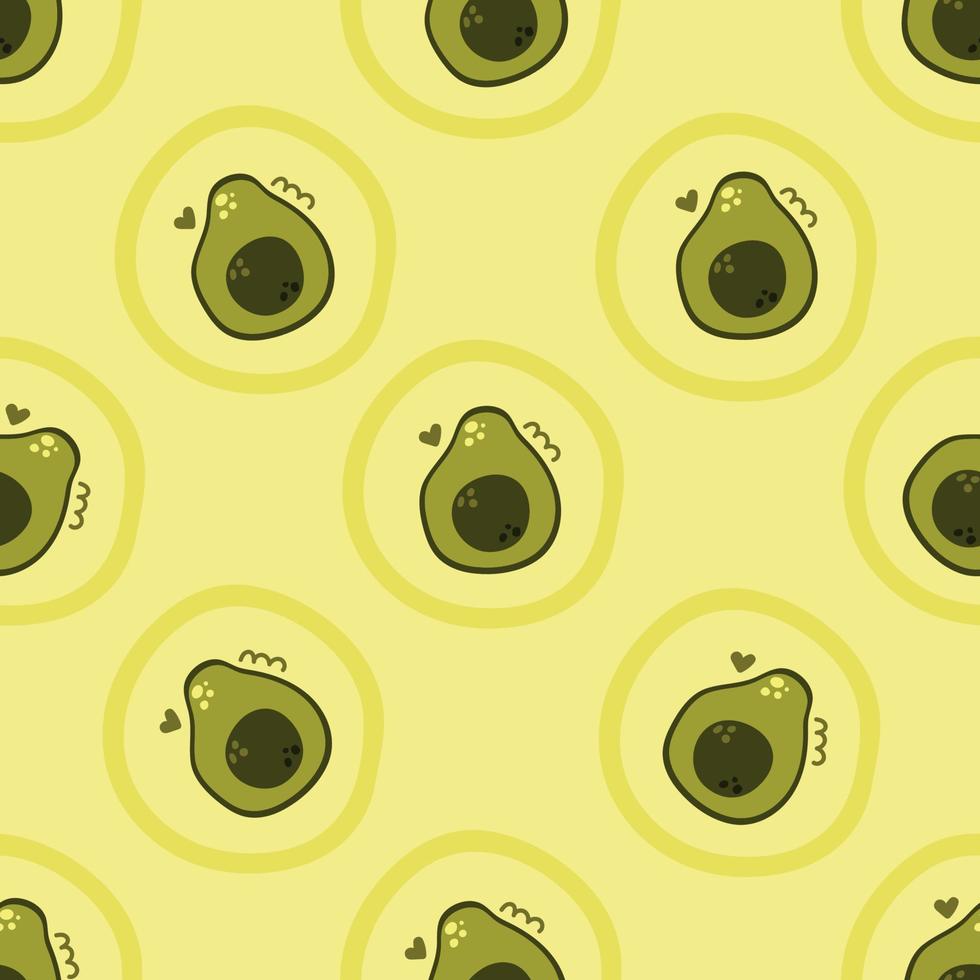 naadloos patroon van avocado half in ronde. modern printontwerp. vector