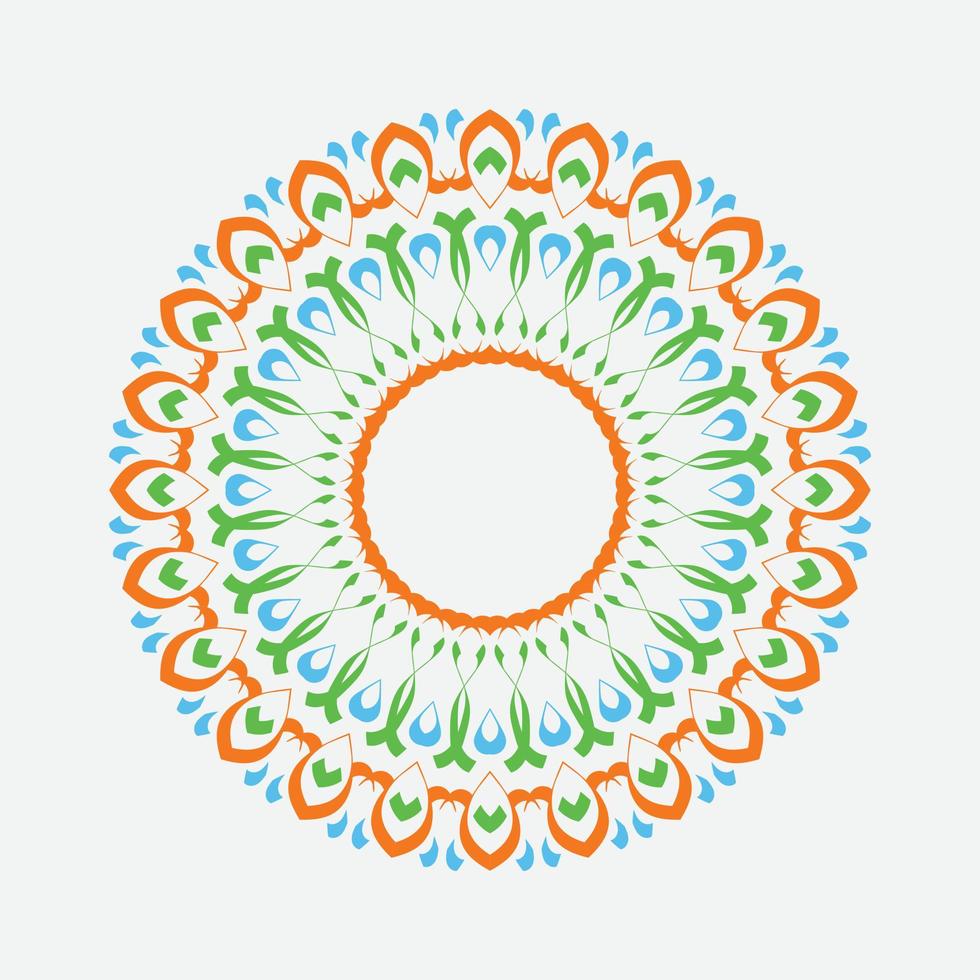 Indiase mandala. decoratieve ronde sieraad. geïsoleerd op een witte achtergrond. Arabische, Indiase, Ottomaanse motieven. voor kaarten, uitnodigingen, t-shirts. vector kleur illustratie.