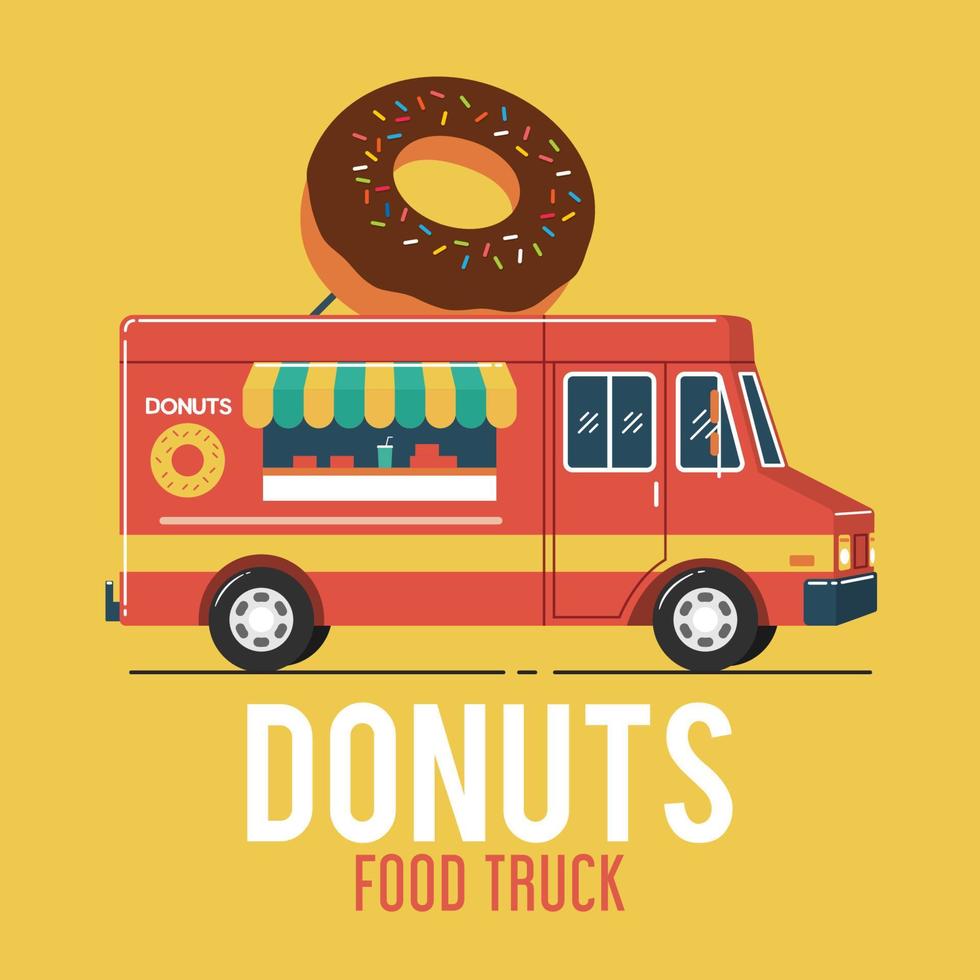 donuts foodtruck vector