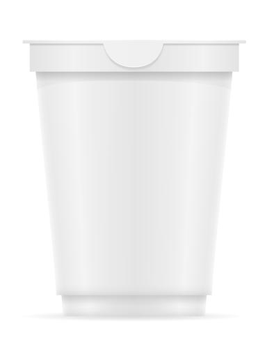 witte plastic container yoghurt of ijs vectorillustratie vector