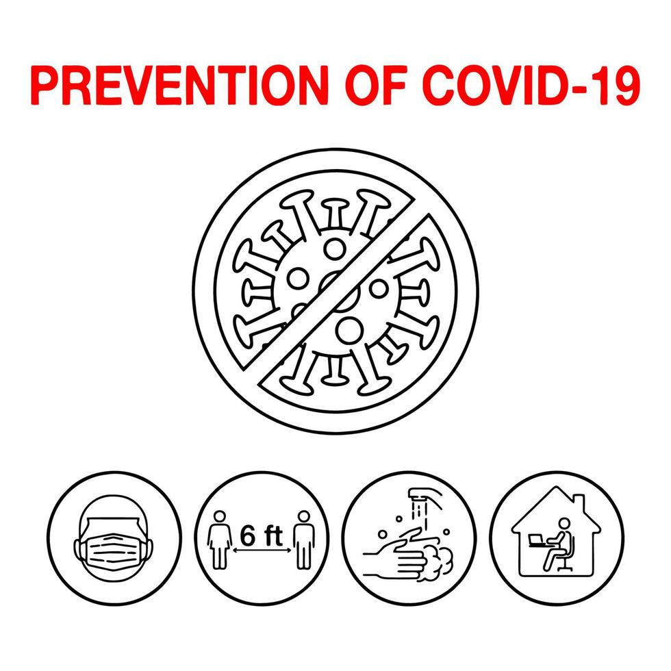 preventie informatie vectorillustratie om coronavirus te voorkomen. vector