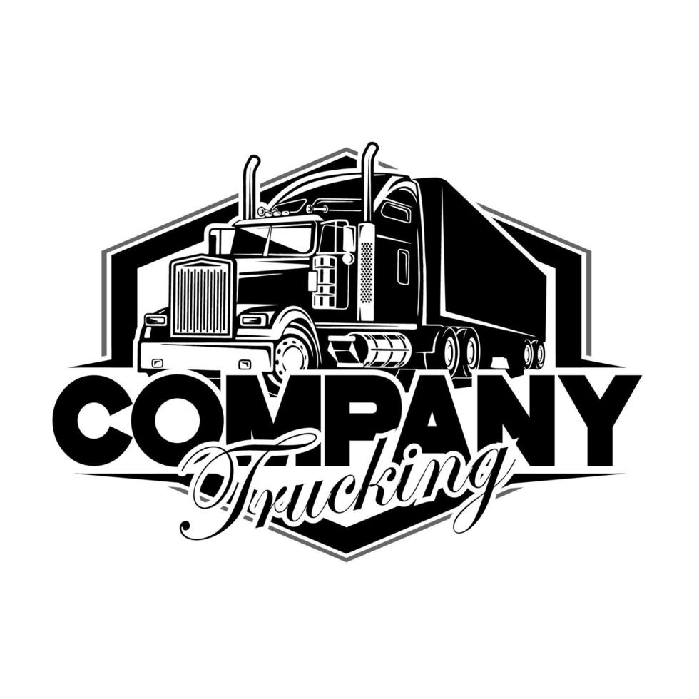 trucking bedrijfslogo, semi vrachtwagen logo, 18 wheeler kant en klare logo sjabloon set vector geïsoleerd