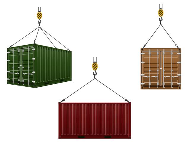 container opknoping op de haak van een kraan vectorillustratie vector