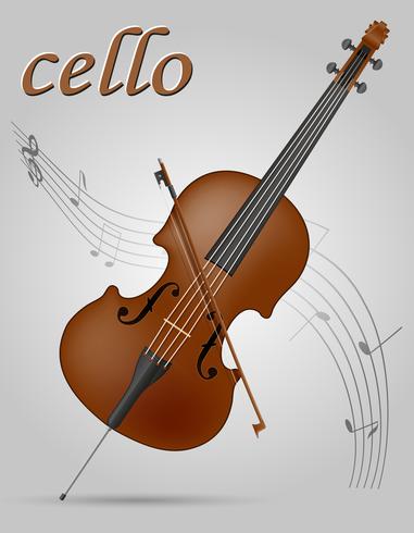 cello muziekinstrumenten voorraad vectorillustratie vector