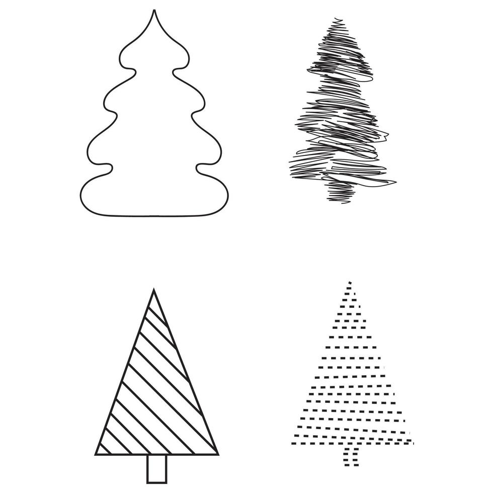 kerstboom doodles clip art vector illustratie holidaysset