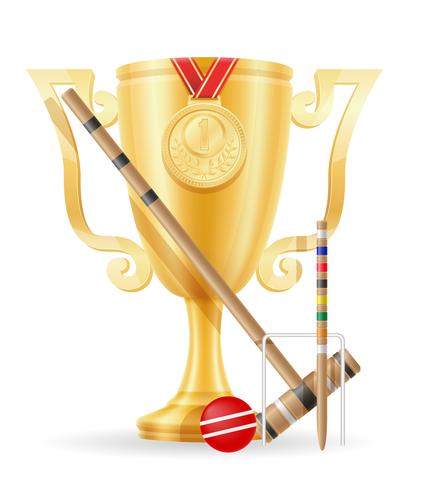 croquet cup winnaar gouden voorraad vector illustratie