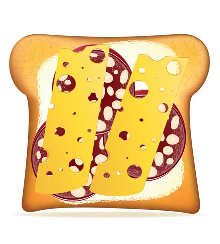 beboterde toast worst en kaas vector illustratie