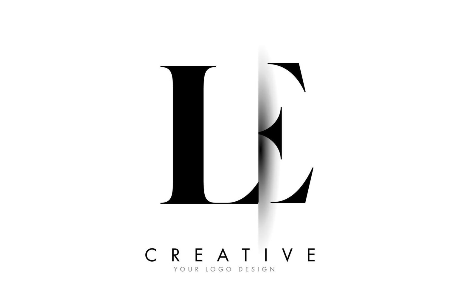 le le letter-logo met creatief schaduwontwerp. vector