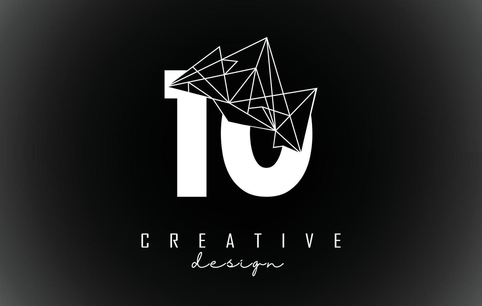 nummer 10 logo-ontwerp met gebroken stenen detail. vector