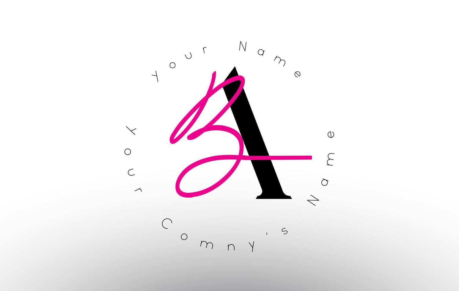 letter ab handtekening minimalistische vector logo. eenvoudig ab-pictogram met cirkelvormig naampatroon.