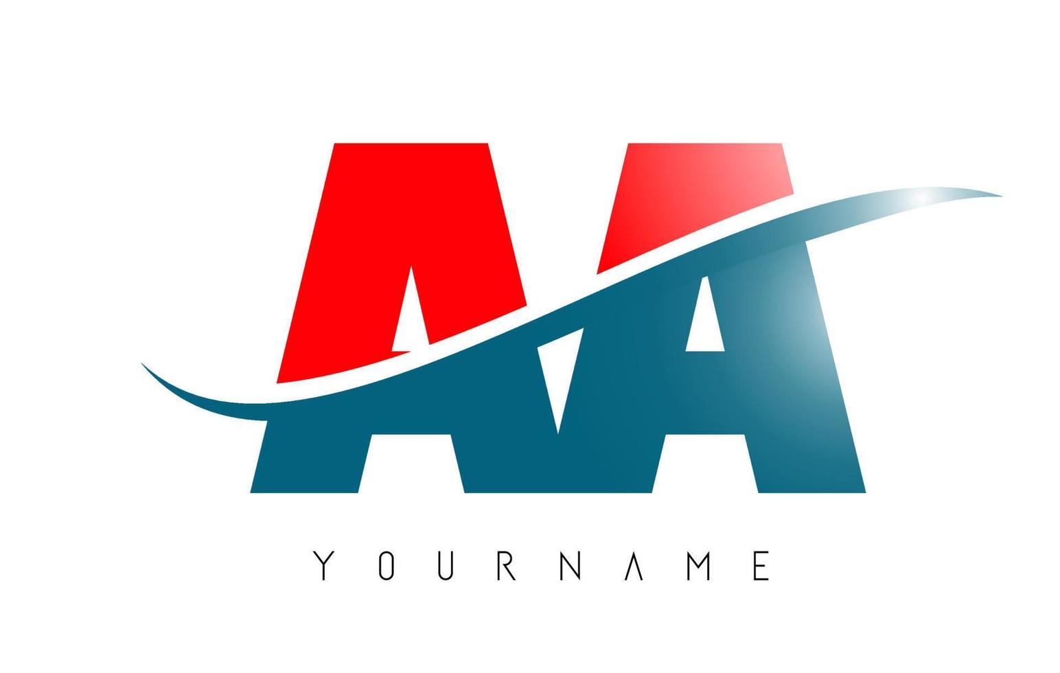 aa een groen en oranje letters-logo met swoosh en gebogen lijnen. vector