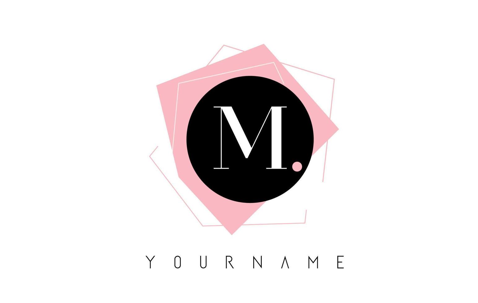 m letter pastel geometrisch gevormd logo-ontwerp. vector