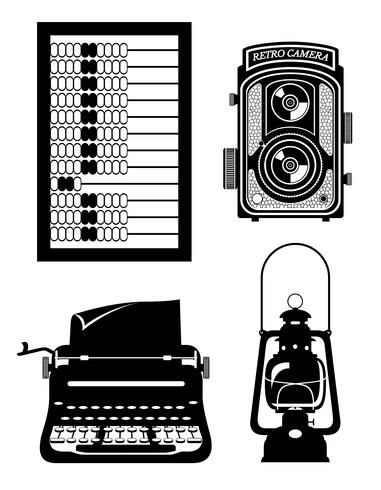 objecten oude retro vintage pictogram stock vectorillustratie vector