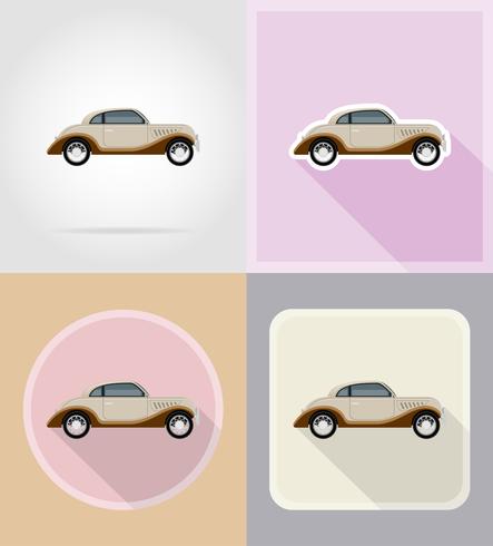 oude retro auto plat pictogrammen vector illustratie