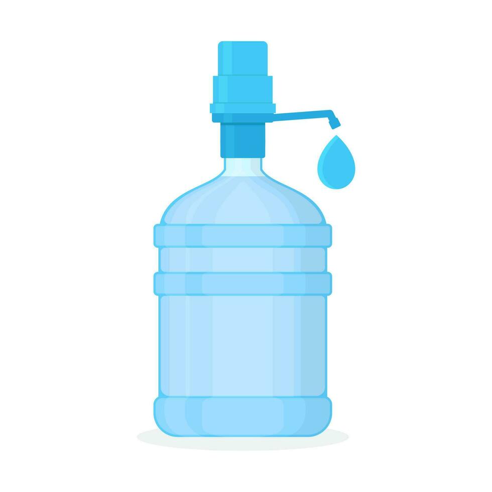 drinkwater, gallon drinkwaterpomp op witte vlakke afbeelding als achtergrond vector