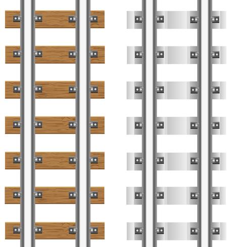 rails met betonnen en houten dwarsliggers vector illustratie