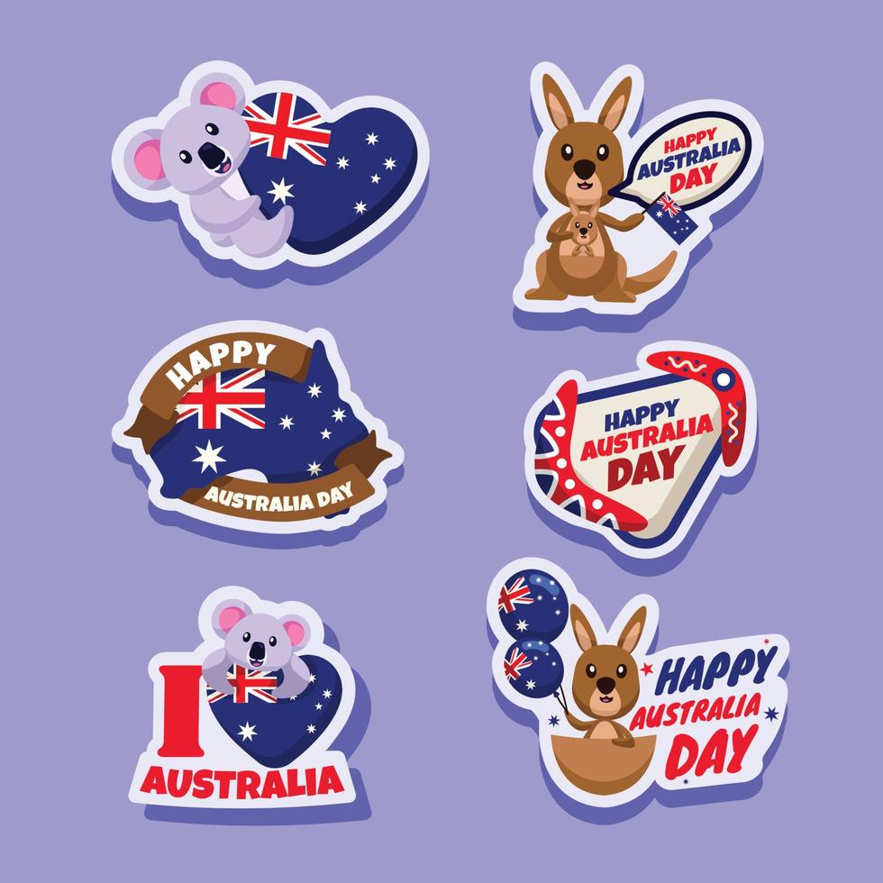 Australië dag sticker collectie vector