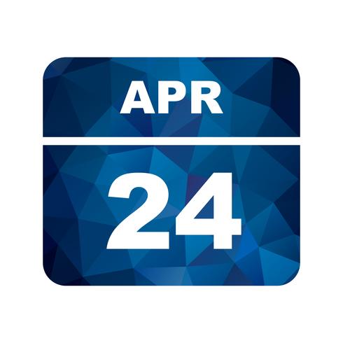 24 april Datum op een eendaagse kalender vector